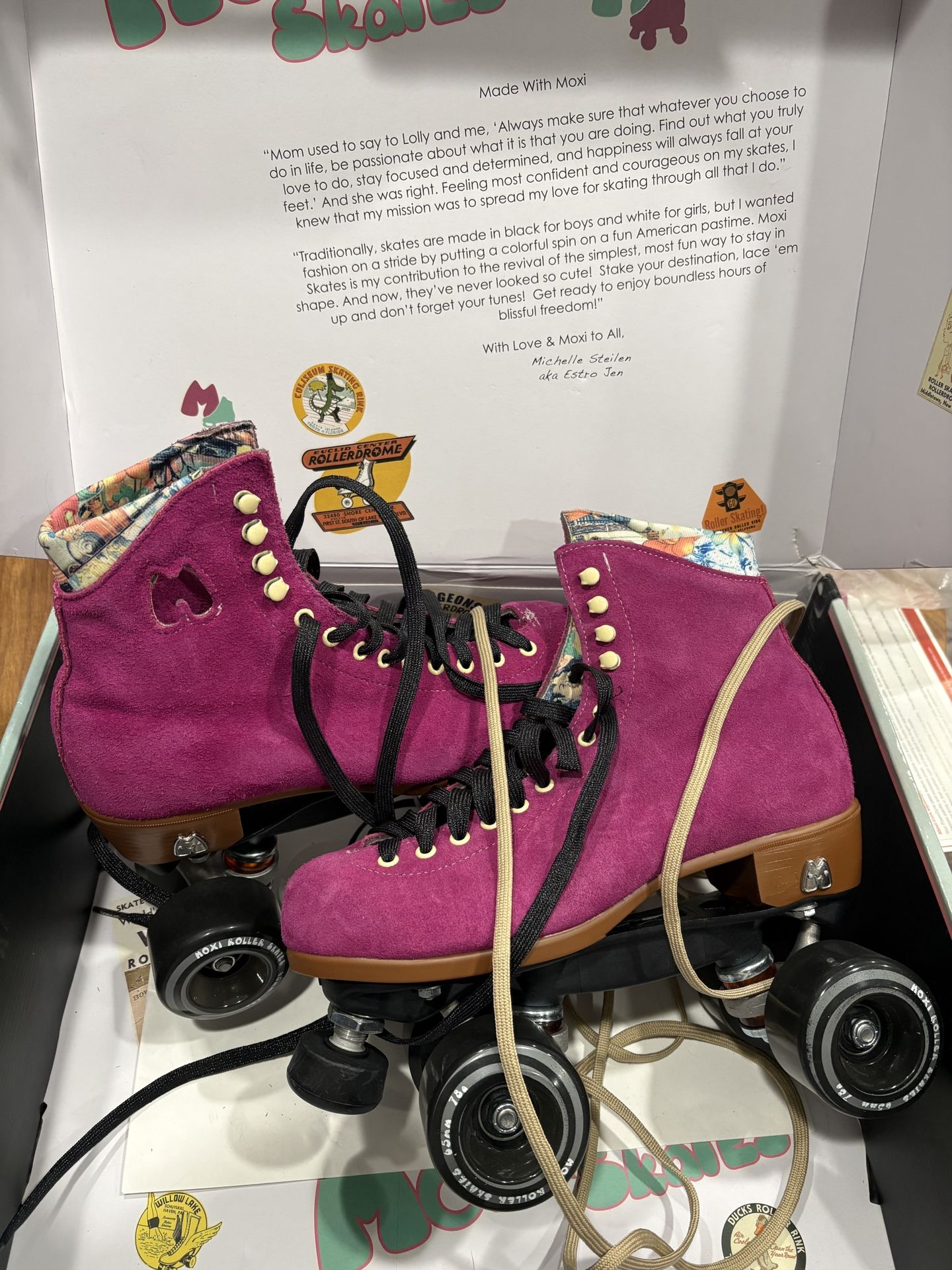 Moxie Suede Lolly roller skates For Sale