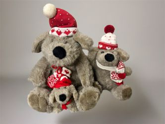 Set of 3 Vintage Kris Mutt Christmas Plush