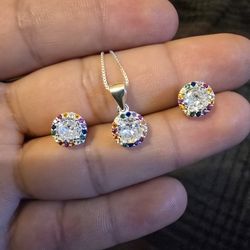 Necklace with earrings Included Silver 925 