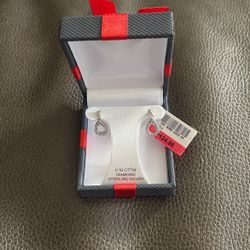 Diamond Sterling Silver Earrings 