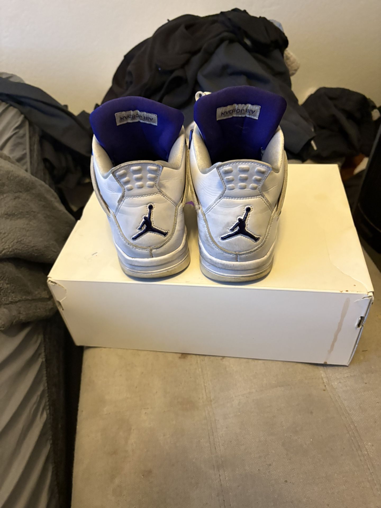 Purple Metallic Jordan 4s Size 11.5