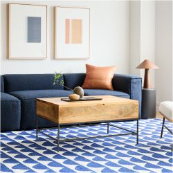 West Elm Light Brown Wood Coffee Table (50”)