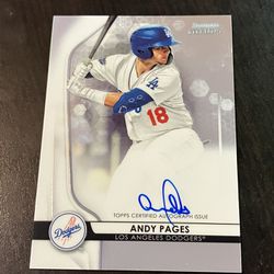 ANDY PAGES auto rookie baseball card DODGERS