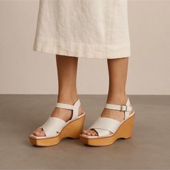 Rag & Bone “Santiago” Leather Wedge Sandals Size 37 (Fits Women’s 7)