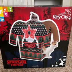 Kitty Stranger Things Ugly Holiday Sweater Cat House