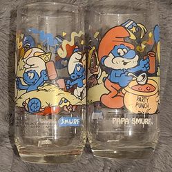 1983 Smurf Collector Glasses 