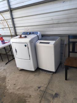 White Top-Load Washer and Dryer Set