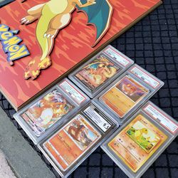 Charizard Collections. Frame $150!. PSA 10 Charizard $200!. PSA 8 $120. PSA 9 $80!. PSA 5 $100! CGC 9.5 $160. All for $600! Firm. Or trade for $800! C