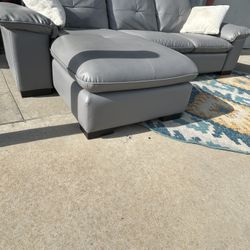 IKEA Gray leather Sectional (Free Delivery )