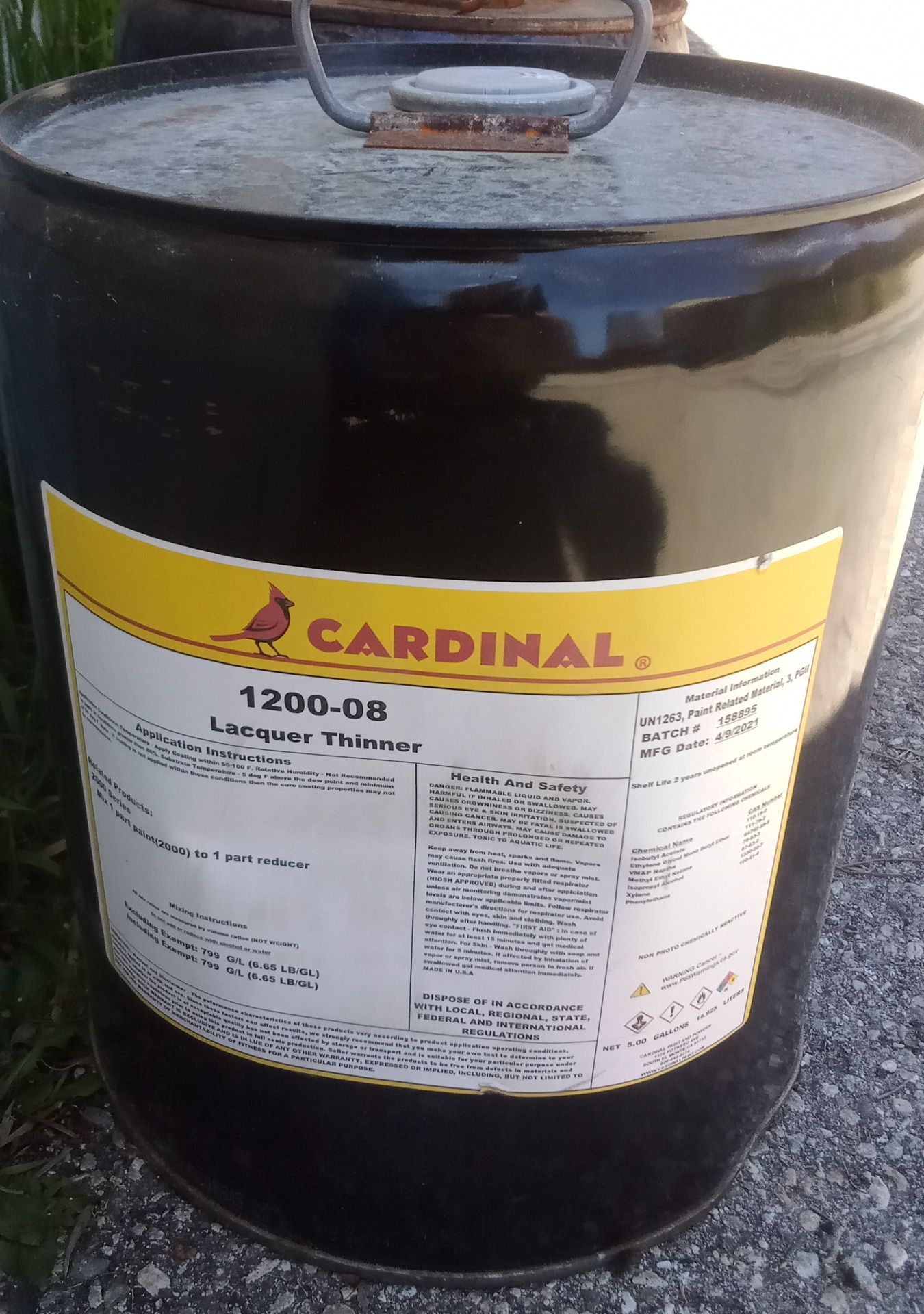 5 Gallon Cardinal Lacquer Thinner 