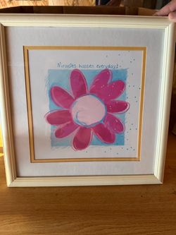 Framed Flower Art Print – Miracles Happen Everyday