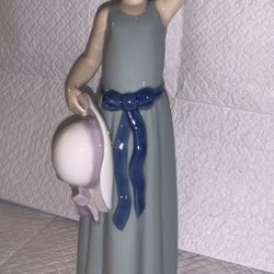 Vintage Lladro Figurine Miss Prissy Coiffure Girl With Straw Hat
