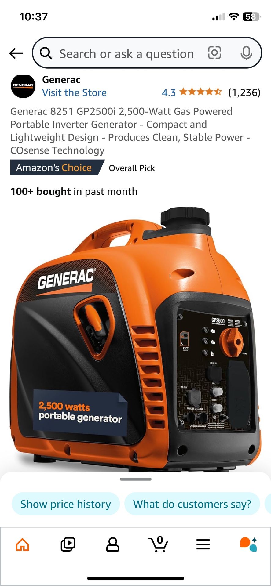 Generac GP2500i Brand New