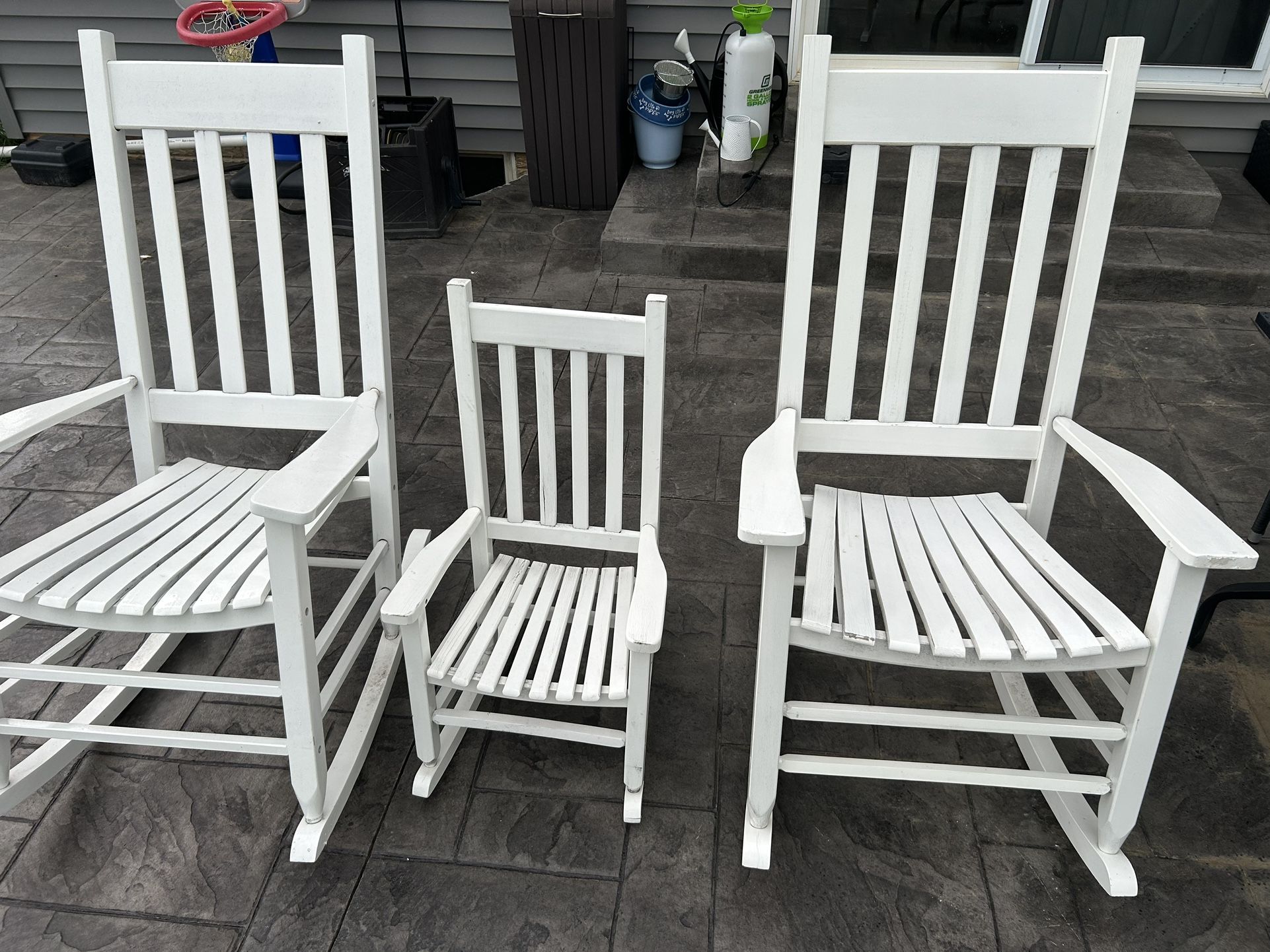 Style Selections White Wood Frame Rocking Chair with Slat Seat