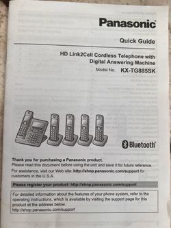 Panasonic Link2Cell Cordless Phone System (KX-TG885SK) - 4 Handsets