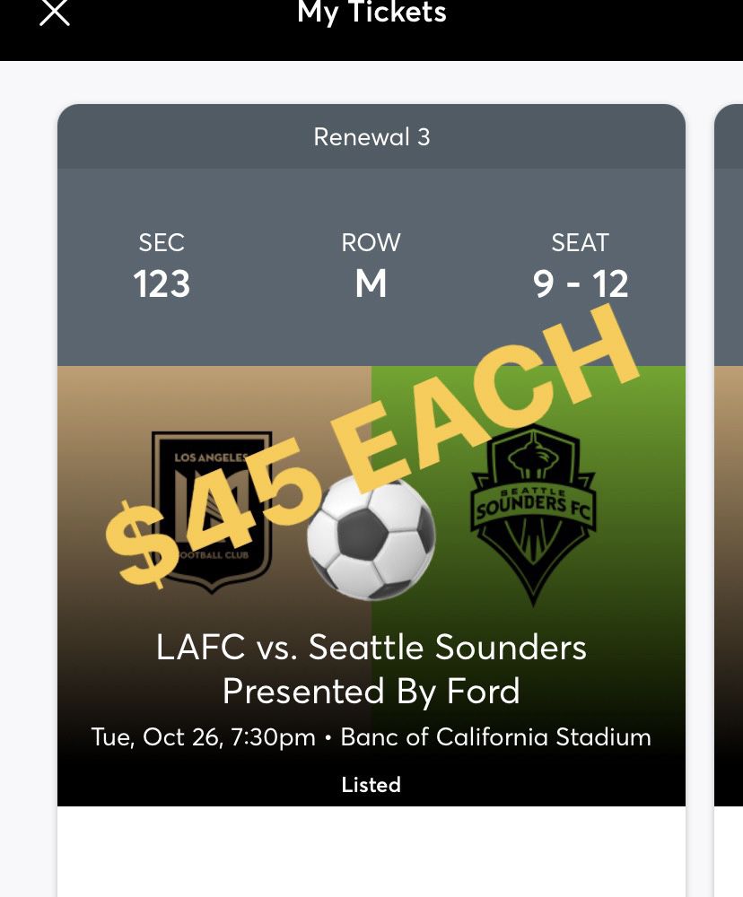 LAFC VS SOUNDER TUESDAY OCT 26 