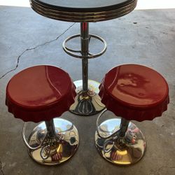 Diner Style High-Top Table and Stools