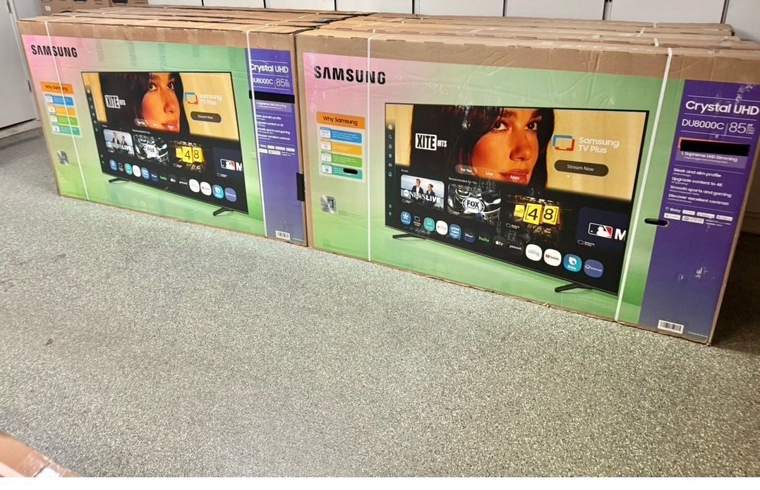 85 tv Samsung free delivery $55 down on Financing six month warranty 85 Samsung TV smart 4K HDTV 120 Hz