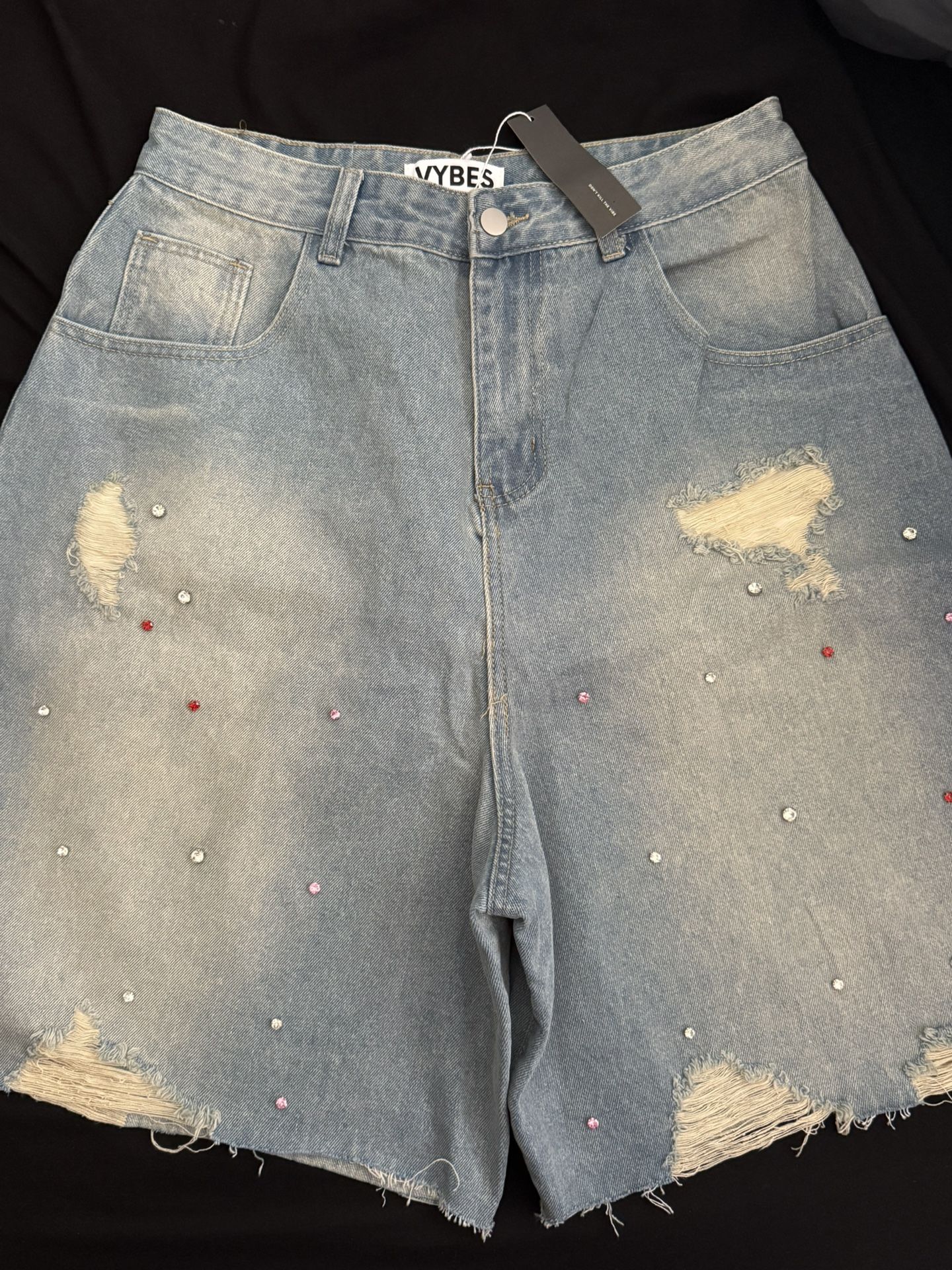 Baggy Rhinestone Jorts