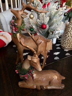 Christmas Reindeer Figurine Set of Three