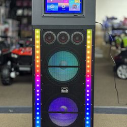 12”Touch Screen LED Karaoke Bluetooth Speaker Featuring Disco Lights