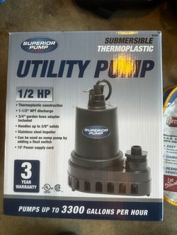 Superior Pump 1/2 HP Submersible Utility Pump