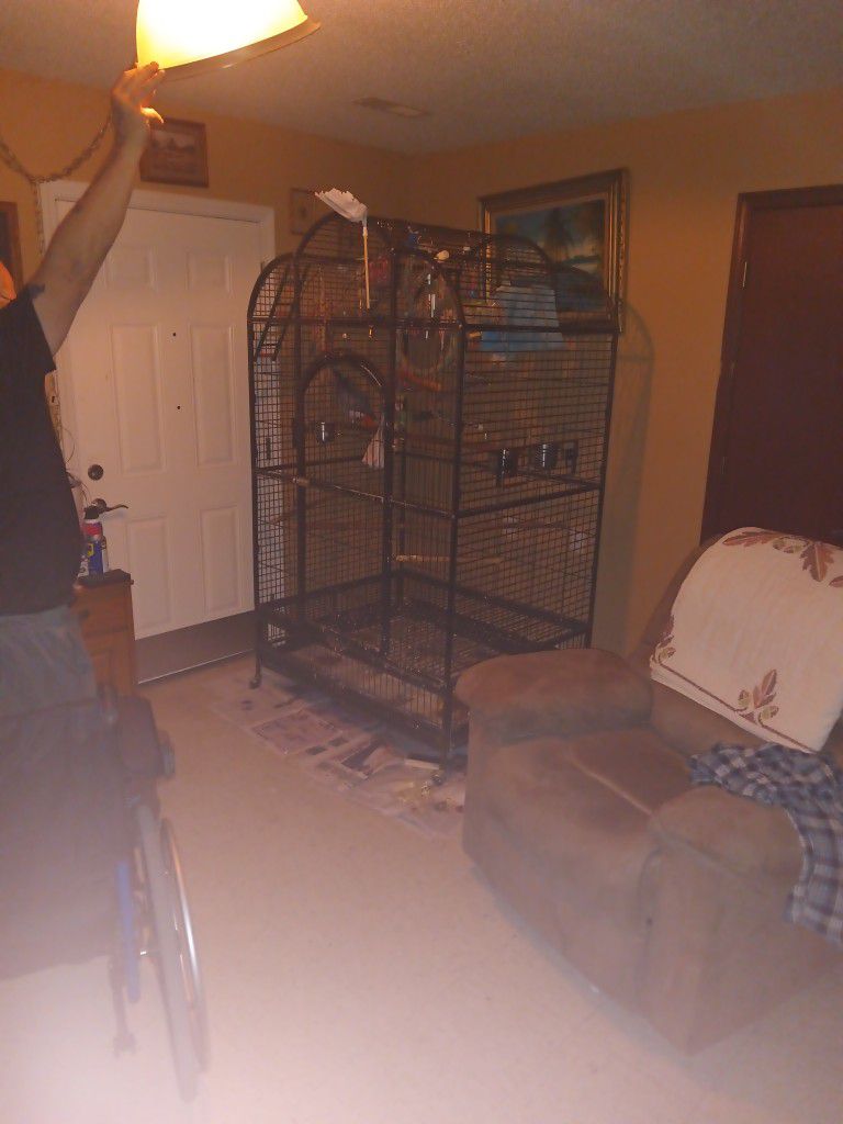 Selling  a McCaw Parrot Cage For 600. Cage Is 1 Year And A Half Years Old. Cage Comes With Food  3 Food Dishes Only . 