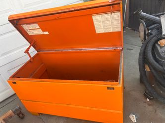 Orange Steel Jobsite Tool Storage Box