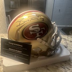 Brock Purdy Signed Mini Helmet