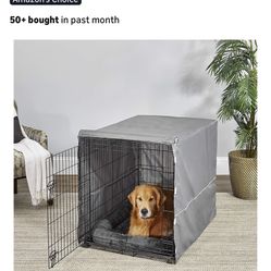 LIKE NEW- dog crate w/ bed and cover