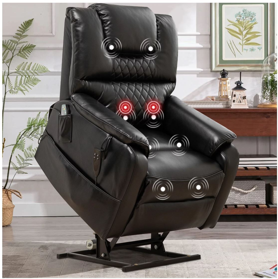 Massage Recliner sofa, Electric Heated Power Lift Recliner 400 lb