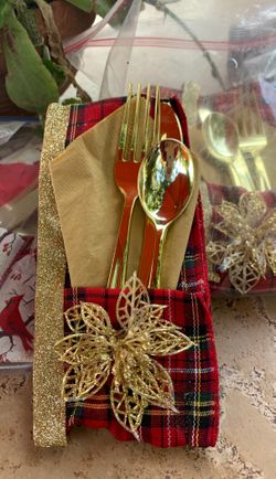 Christmas silverware sets (6) in set