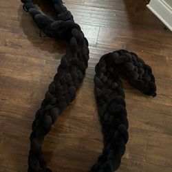 Braided, breathable, baby bed, black bumper pad