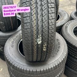 265/70/17 Goodyear Wrangler Semi New All Four 