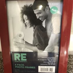 (6) red 4x6 photo frames
