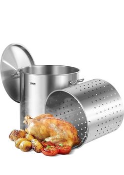 VEVOR Stainless Steel Stock Pot with Steamer Basket