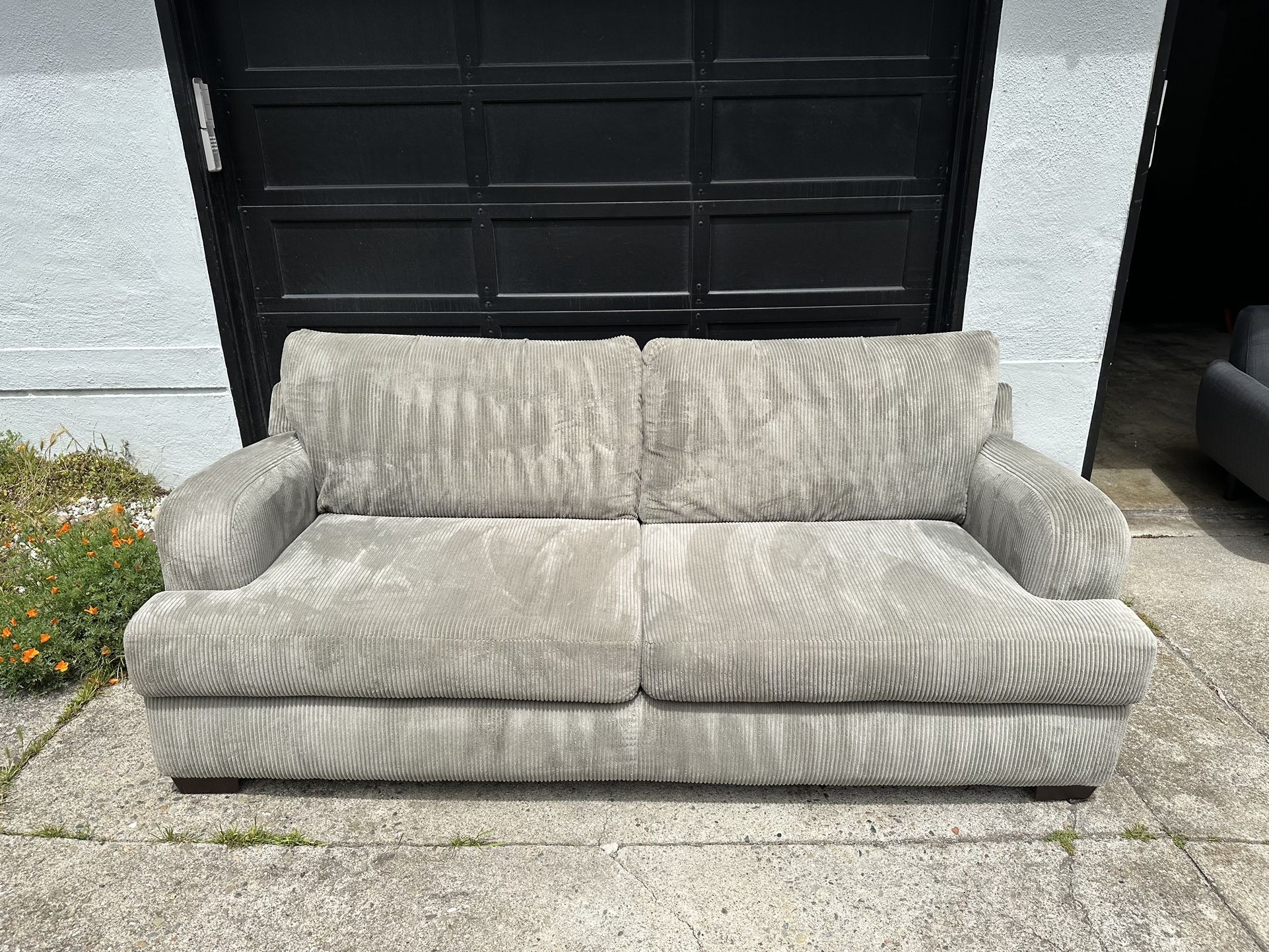Gray Corduroy Couch-FREE Delivery