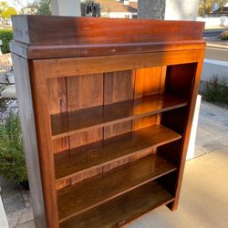 Antique Walnut Bookcase With Planter On top 