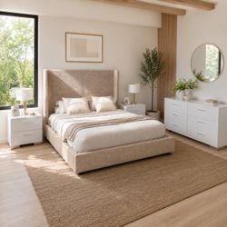Bedroom Set Beige New