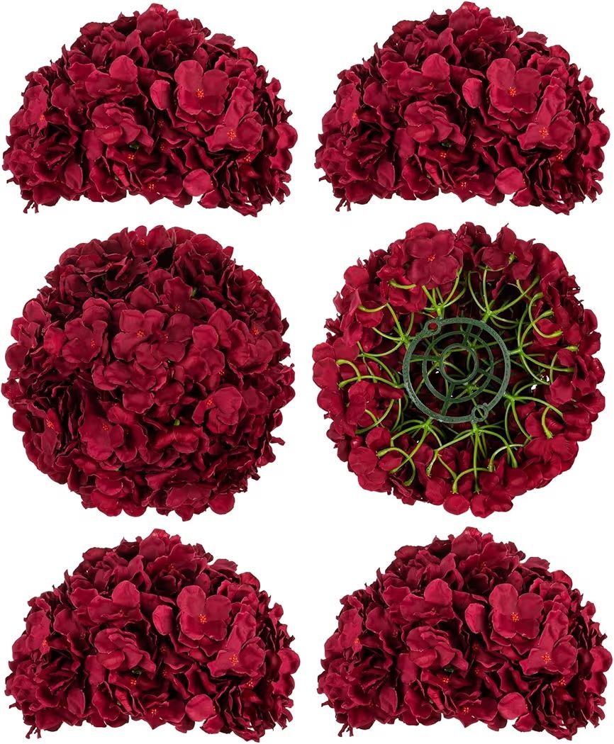 Artificial Flowers Ball Centerpieces 6 Pcs -NEW (1573/1)