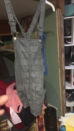 Black and white  overall skirt outfit