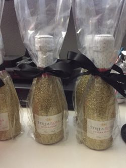 Glitter wine bottles