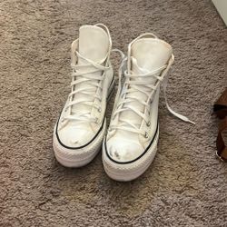White Platform High Top Converse