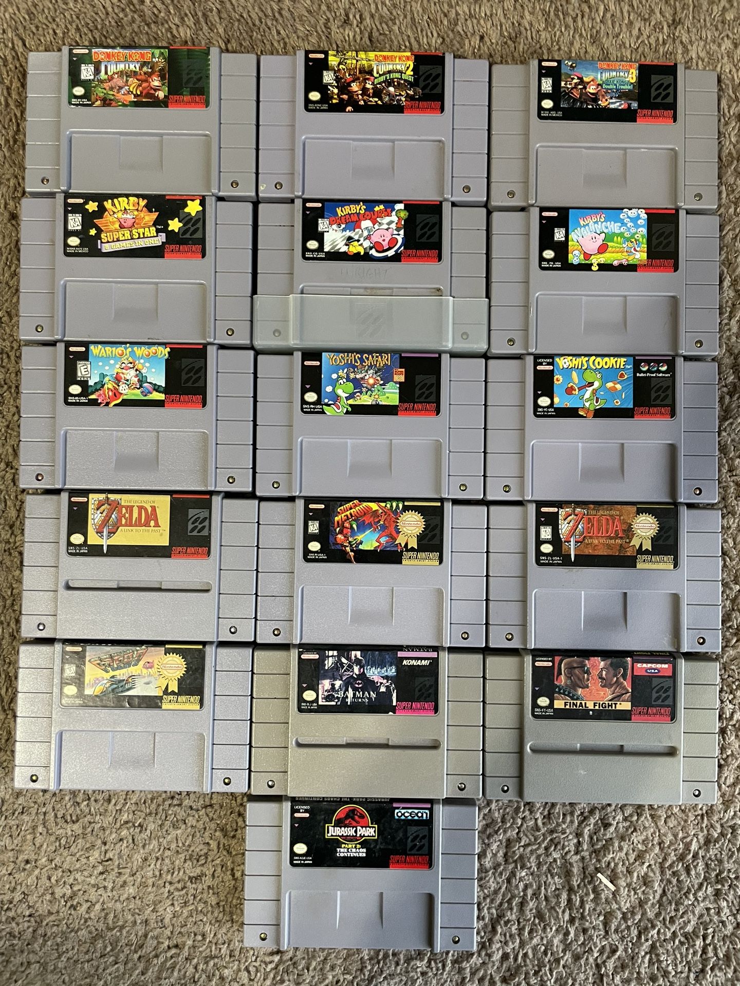 Super Nintendo SNES Games Zelda Metroid Kirby