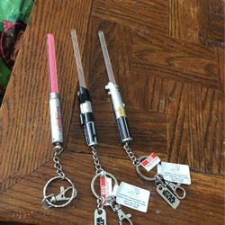 3 Lightsaber Keychains