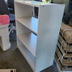 25" wide 11.5" deep 32" high white small bookcase shelf rack