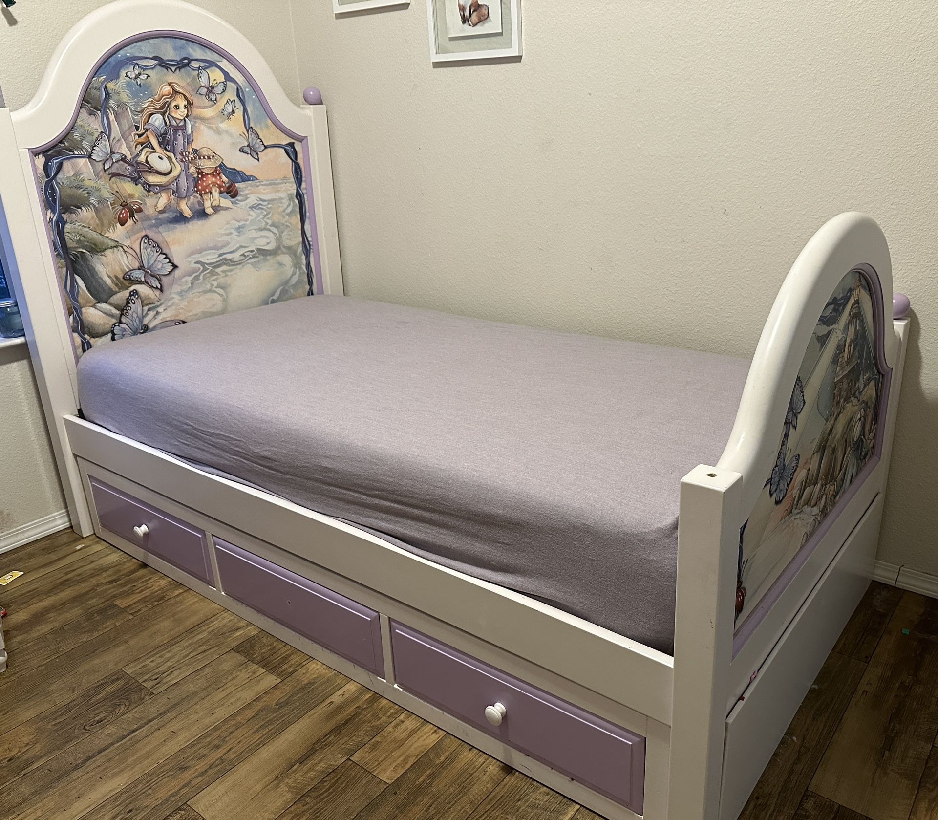 4 Pc Girls High Quality Bedroom Set Furniture 