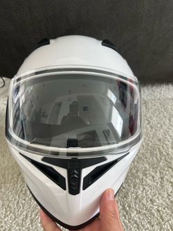 White helmet with tinted visor 1storm size large new dot