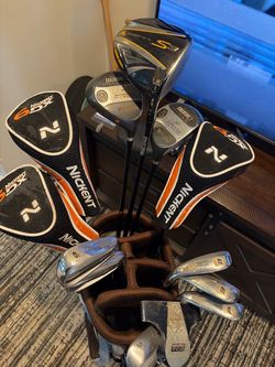 Golf Clubs – Irons, Hybrids, Woods & Putter – Great Starter Set + Bag!!