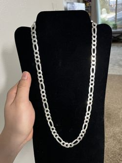 Heavy Solid Silver Figaro Chain 26inches